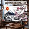 Floral Garden Theme Throw Blanket Custom Name Text Personalized Blanket Soft Cozy Blanket for Home Sofa Bed