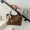 Chic Silk Scarf Handle Tote Bag for Women Stylish Bucket Shoulder Handbag