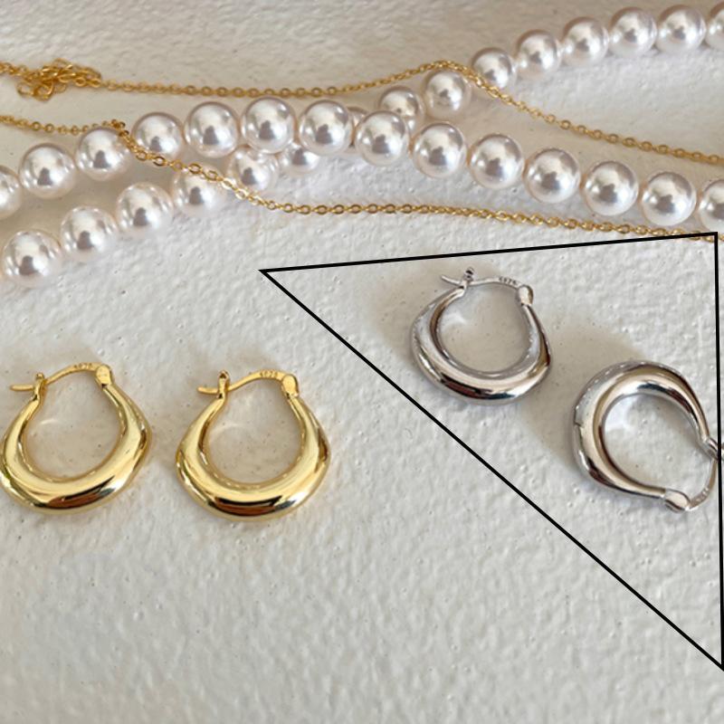 VENTFILLE 925 Sterling Copper Chunky Hoop Earrings for Women Geometric Circle Punk Ear Zircon Party Gifts 2023 New Dropshipping