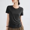 Lyocell Linen T-shirt Women's Summer Short-sleeved Thin Bottoming Shirt Loose Top Clothes