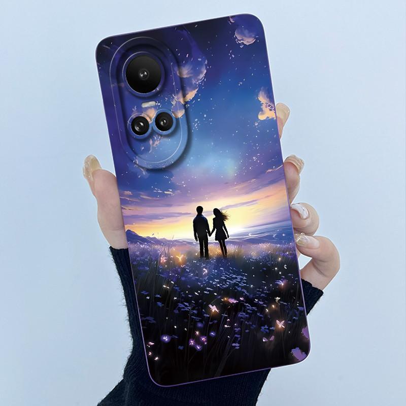 

For Oppo Reno 10 Pro 5G Case Simplicity Flower Funda Camera Protection Liquid Silicone Soft Back Cover For Oppo Reno10 Pro Cases Oppo Reno10