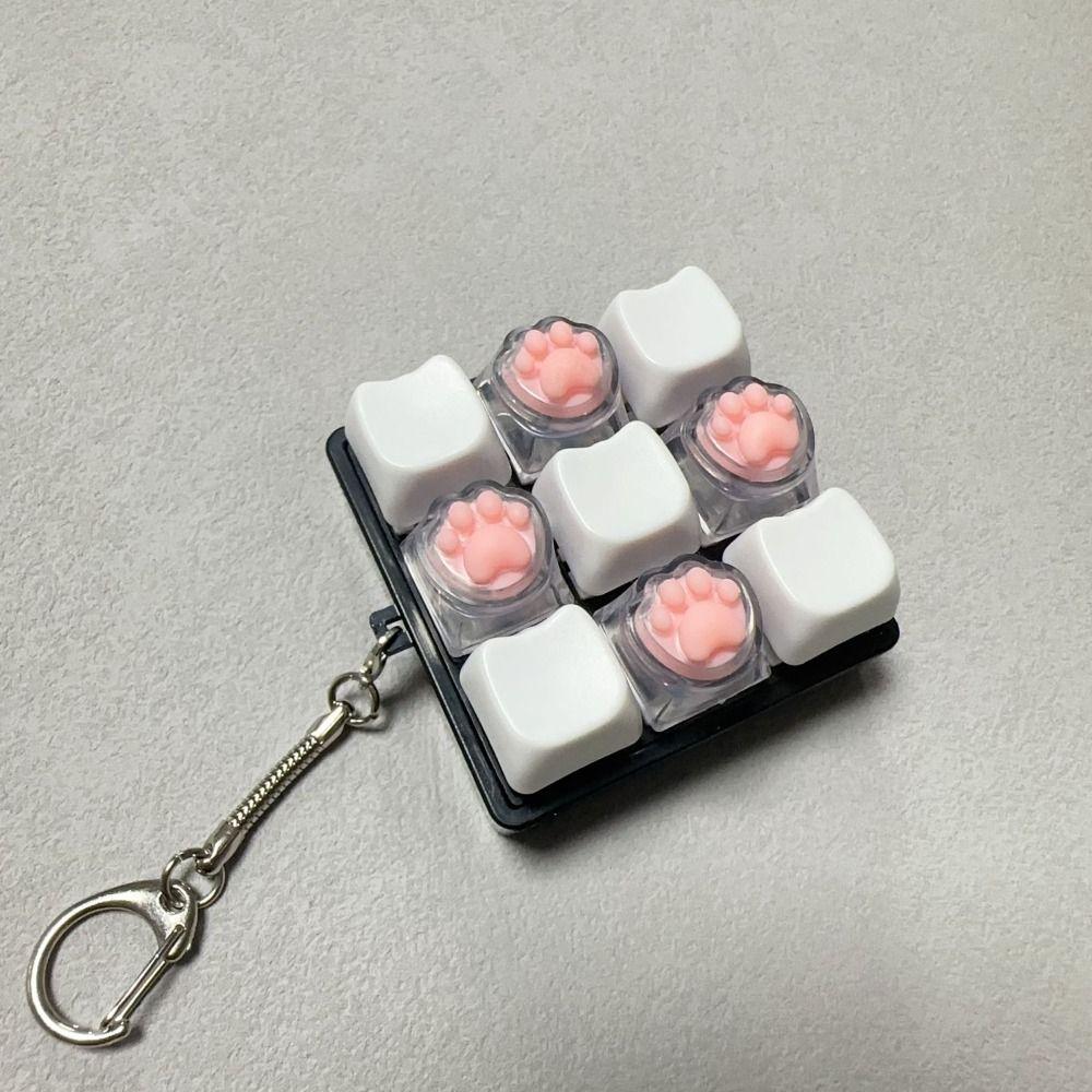 9 Tuşlu Fidget Anahtarlık Tuşlar Düğme Kendin Yap Klavye Klavye Tıklayıcı Oyuncak Tuş Kapağı Zaman Geçirme Tıklayıcı Oyuncak Klavye Meraklıları