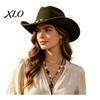 Casual Party Fedora Wool Felt Fedora, Unisex Western Cowboy Hat, Retro Wide Brim Travel Accessories for Women Cowgirl Jazz Hat Men Autumn Winter