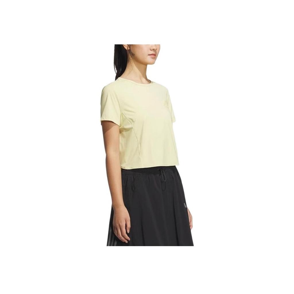 Adidas Comfortable Versatile Short Sleeve T-Shirt Women Tops Pink Yellow JN0701