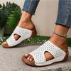 Fashion 2025 New Hollow Roman Sandals for Women Summer Open Toe Wedge Heel Beach Slippers Leisure High Heel Sandals Sandals
