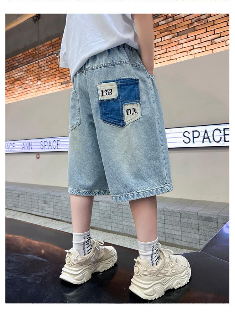 Boys' shorts summer clothes 2026 new item, mid size boys' summer denim cropped pants, boys' versatile pants