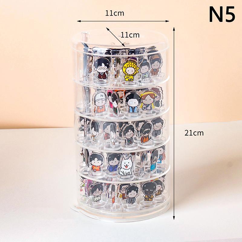 Acrylic Multi-Layer Rotating Display Shelf Character Stand Doll Model Display Box Blind Box Stage Cabinet Dust-Proof Display Box