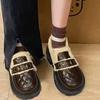31-46 Large size autumn and winter Mary Jane women's flat-bottomed fluffy shoes 2025 non-slip outer wear 43 velvet warm cotton shoes 44
