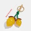 Zinc Zinc Alloy Fruit Keychain Inlaid Metal Nails Bag Charm Bag Accessories Cherry Pendant  Girls