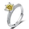 Bague Ringen Luxury D Color 1 Carat Moissanite Diamond Ring Female S925 Sterling Silver Fine Jewelry For Wedding Adjustable Size