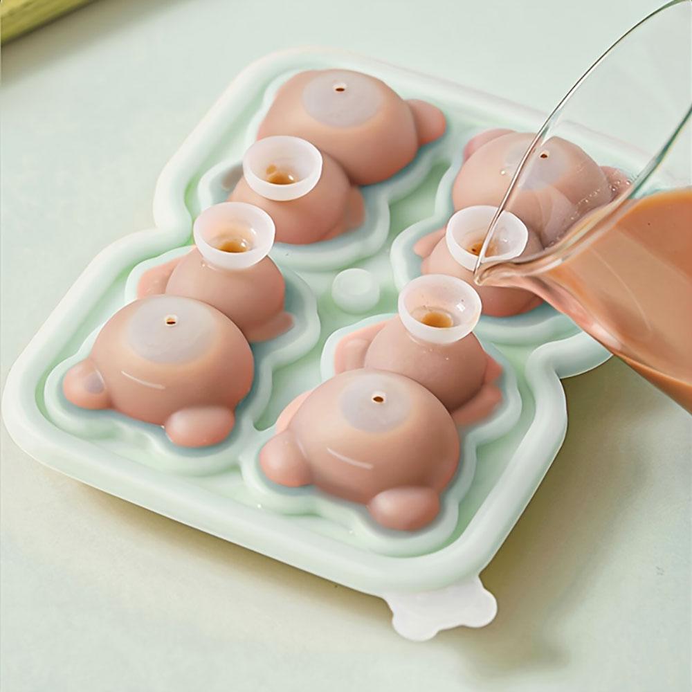Silicone World DIY 4/2 Cute Bears Shape Ice Cube Silicone Mold Ice Grid Home Kitchen Ice Cream Molds Ice Ball Ice Making Box