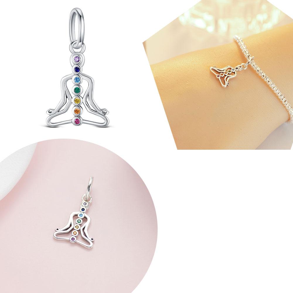 Original Colorful Pendant Chakra Rainbow Charm Fit Bracelet Diy For Women Elegant Bead Pride Month Love Mother'Day Gifts