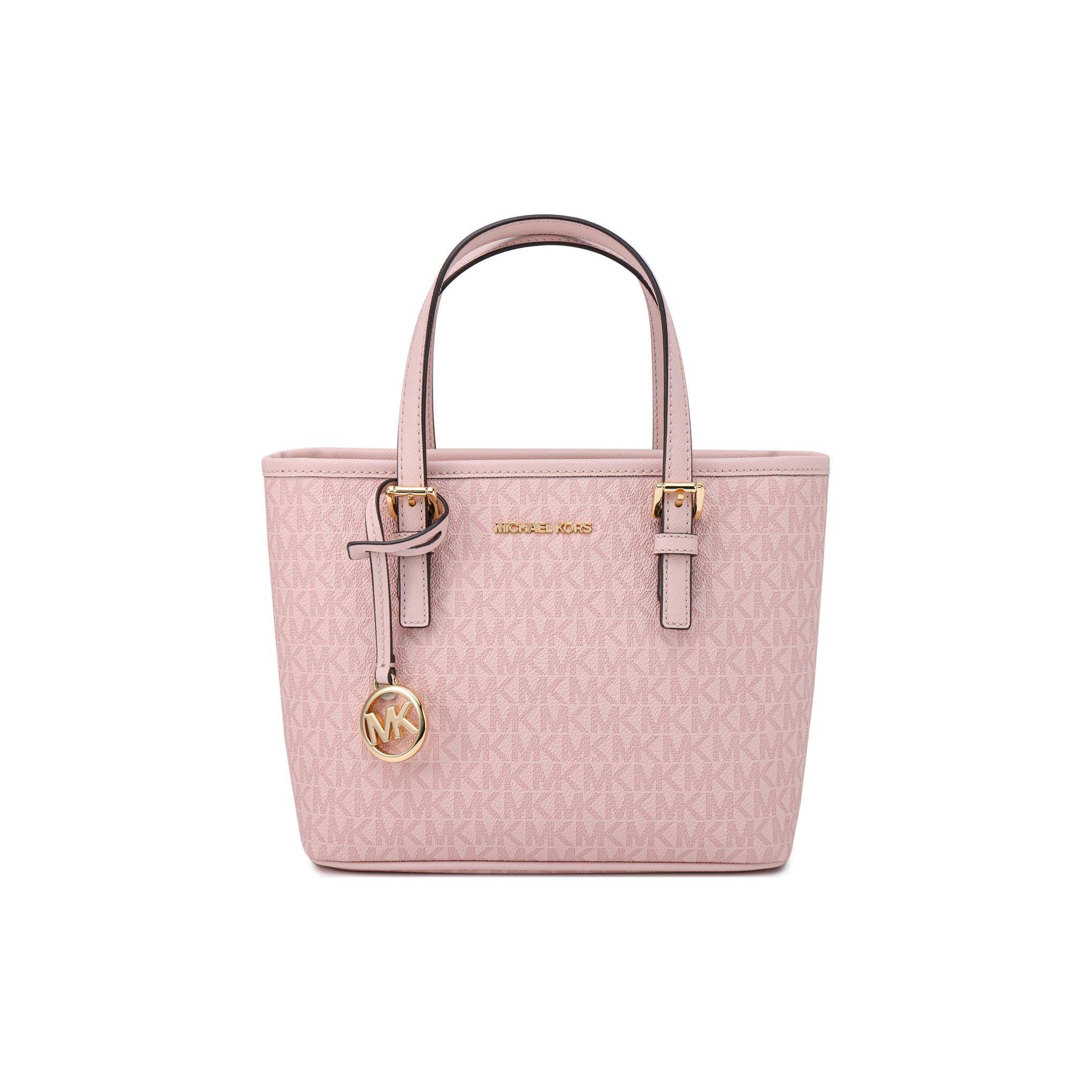 

Michael Kors MK Jet Set 27 Класична застібка-блискавка Канва з монограмою Сумка через плече Crossbody Міні Сумки жіночі Рожева 35T9GTVT0B-628 Basic Set (Bag+Dust Bag)