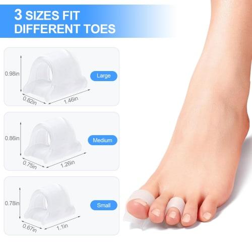 Hammer Toe Corrector, 6-Pack Toe Spacers, Toe Straightener for Curled Toes, Bunion Corrector for Preventing Friction and Relieving Pressure (Medium)