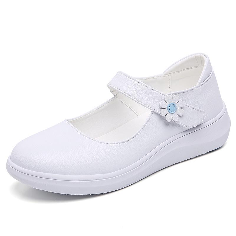 Women's Breathable Nurse Shoes - Soft Sole, Comfortable, Hollowed-Out, Flat Heel, Anti-Odor, Non-Slip, Wear-Resistant Casual Footwear.