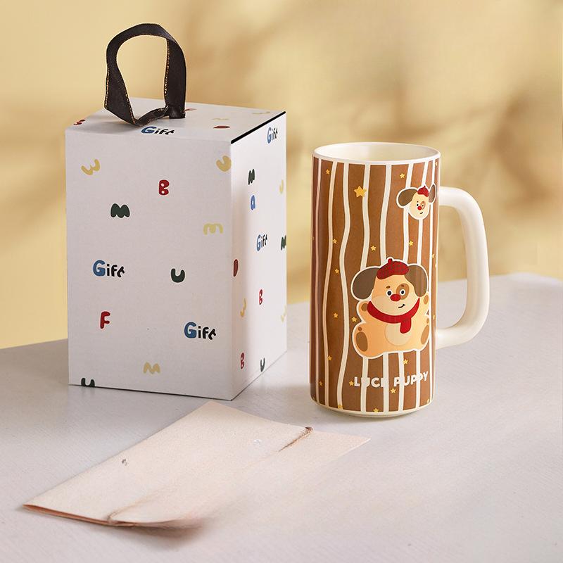 Modern Housewife Cute Puppy Cup Household Drinking Water Cup High Looking Breakfast Cup Good Looking High Cup Ceramic Mug