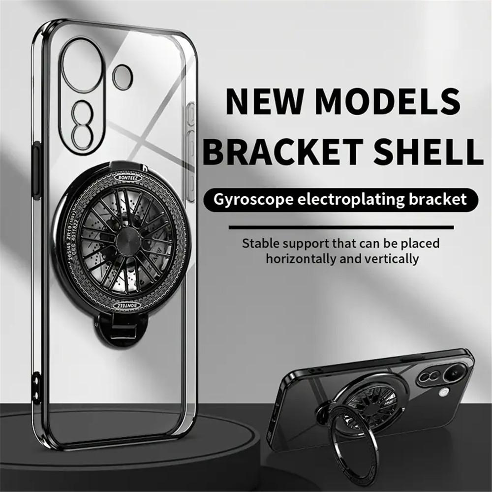 

Красный Роскошный Вращающийся Гироскоп Магнитный Чехол-Подставка Для Xiaomi Redmi Note 14 13 Pro 5G 4G Note 13 Pro Plus Прозрачный Чехол Redmi Note 14ProPlus