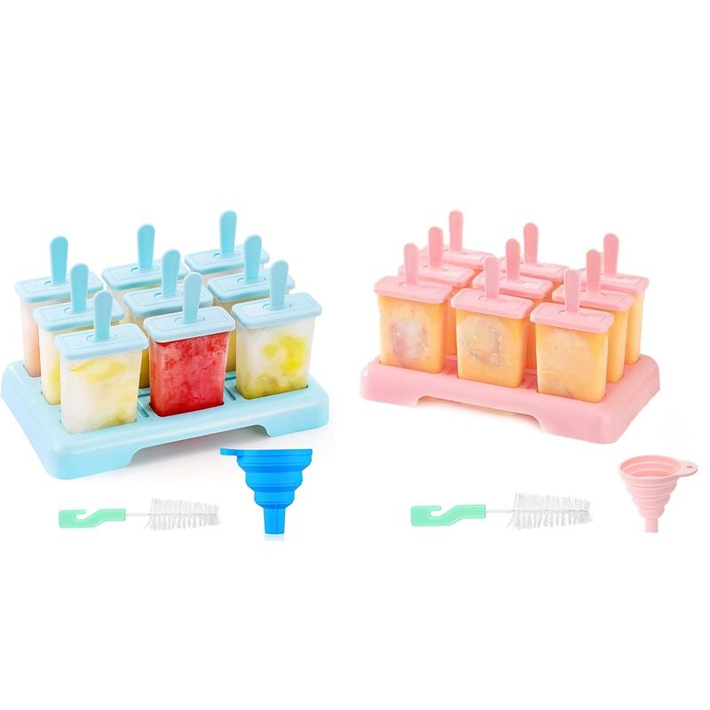 Glass Popsicle Form DIY Glass Machine Hemmagjord islåda med plastpinne Glasspinne Form Iskubbricka Köksprylar