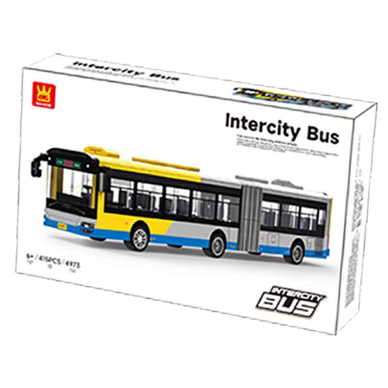 Moc 415Pcs Creative Inter City Bus Model Assembly Diy Building Blocks Decoration Children'S Puzzle Toys Birthday Gift