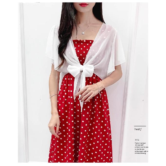 Summer Short Plus Size Chiffon Cardigan Top With Slip Skirt Top Small Coat