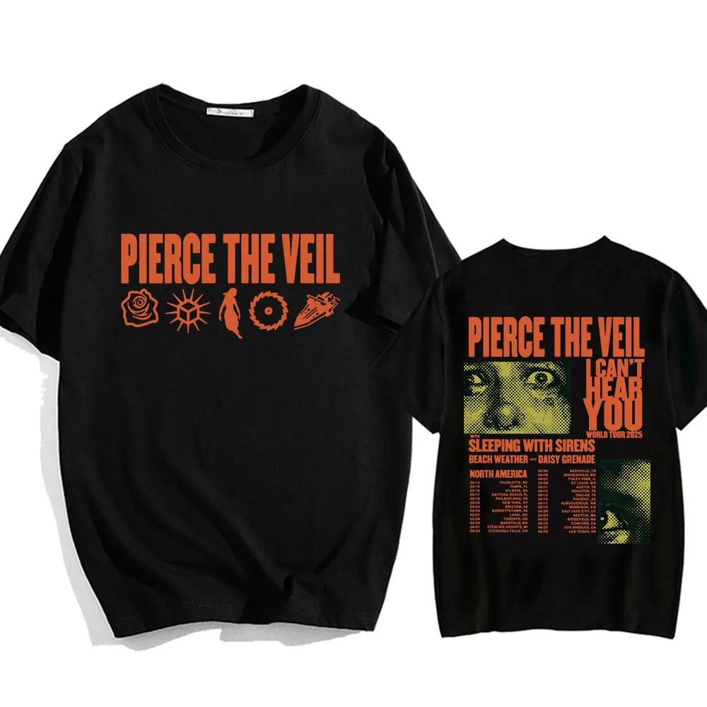 Jeg kan ikke høre deg Pierce The Veil T-skjorter Rockeband Hip Hop Unisex Streetwear T-skjorte Rund hals Herre/Dame T-skjorte Bomulls T-skjorter