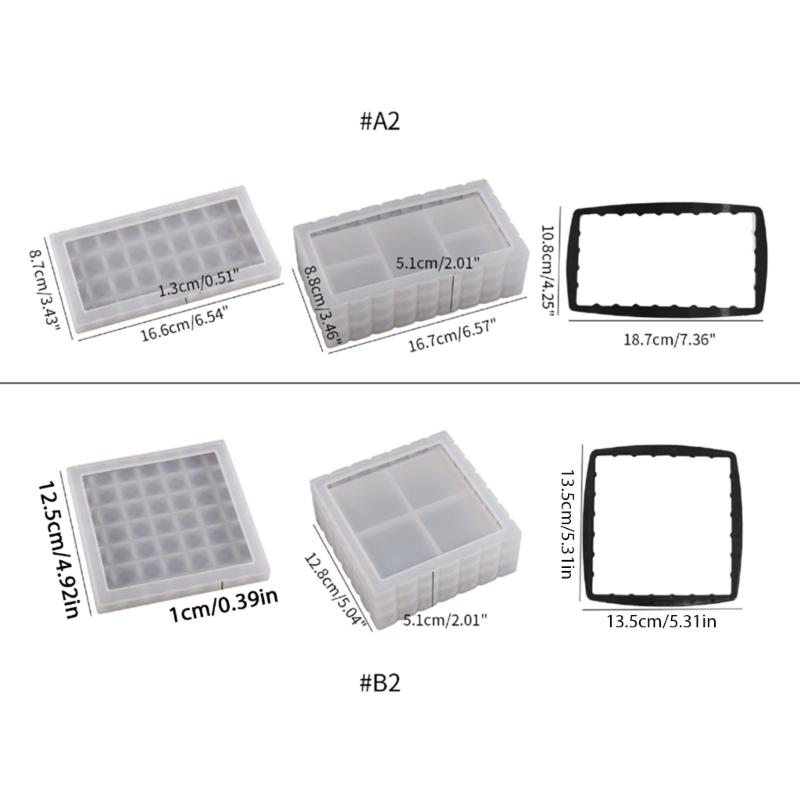 Square Rectangular Container Resin Molds Storage Box Mold Silicone Organizer Mold for DIY Epoxy Resin Trinkets Holder