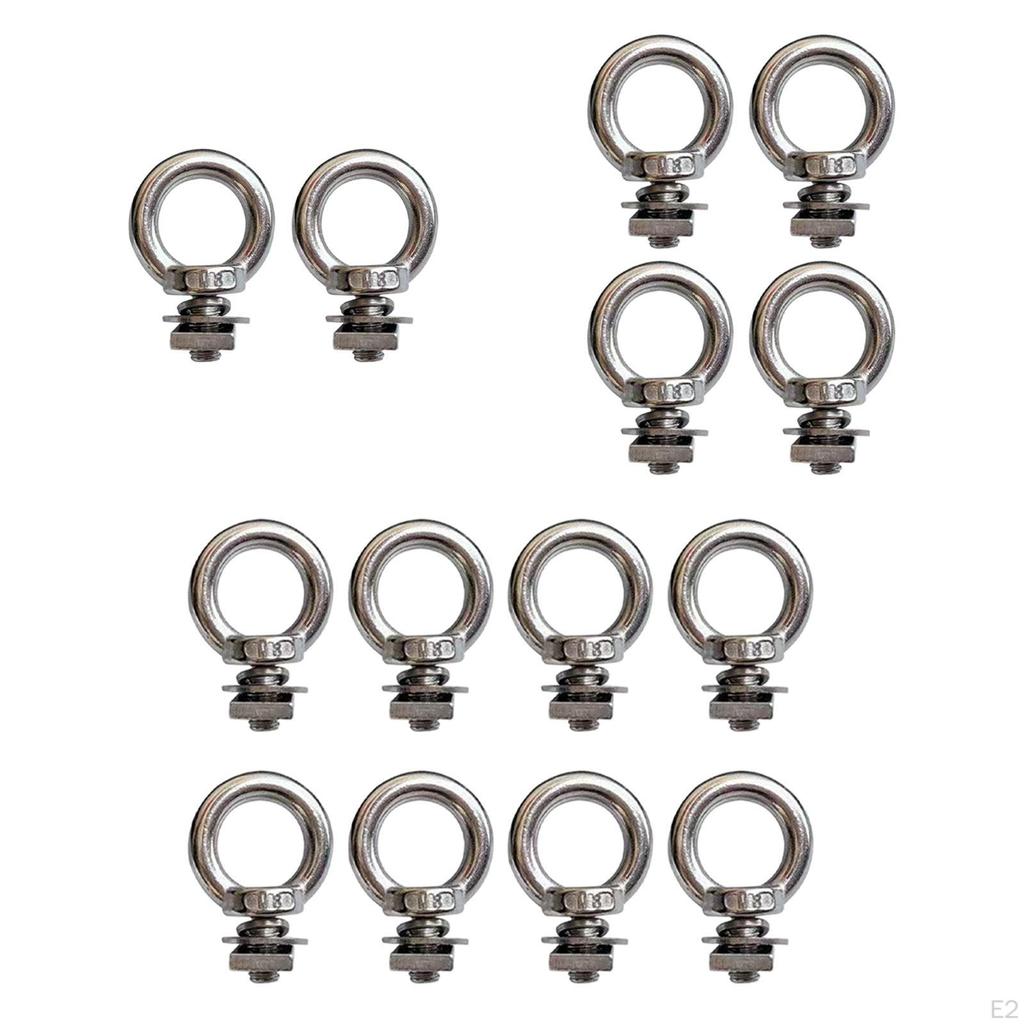 2 Pieces Eye Bolt Heavy Duty M8 T Track Bolts Stainless Steel Roof Rack for Ropes