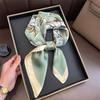 2025 Summer Leopard Print 70cm Square Beach Silk Scarf Casual Bufanda Thin Bandana Neck Women Head Wrap Hair Scarves Shawl