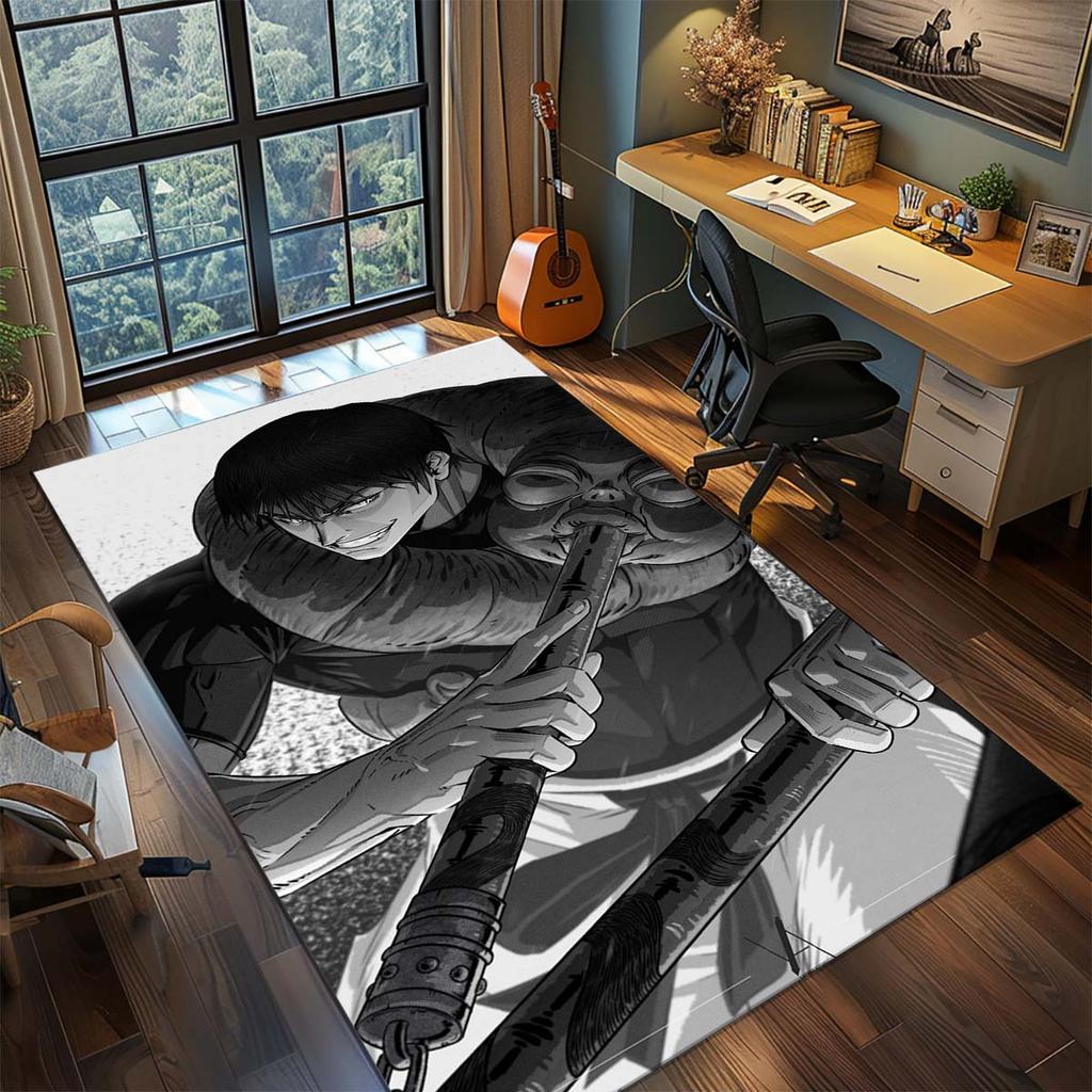 Jujutsu Kaisen Anime Polyester Rug Non Slip Carpet Living Room Bedroom Floor Mat Home Decor -QJY