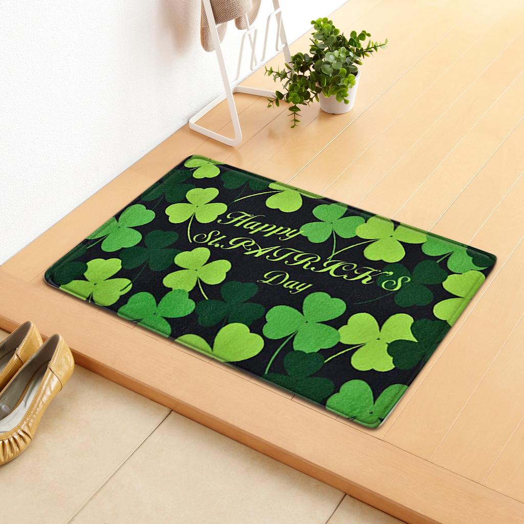 Irish Door Mat St. Patrick'S Day Absorbent Floor Mat Bedroom Shamrock Non-Slip Carpet