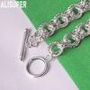 925 Sterling Silver Multi-Layer Twisted Circle Bracelet Gift Jewelry