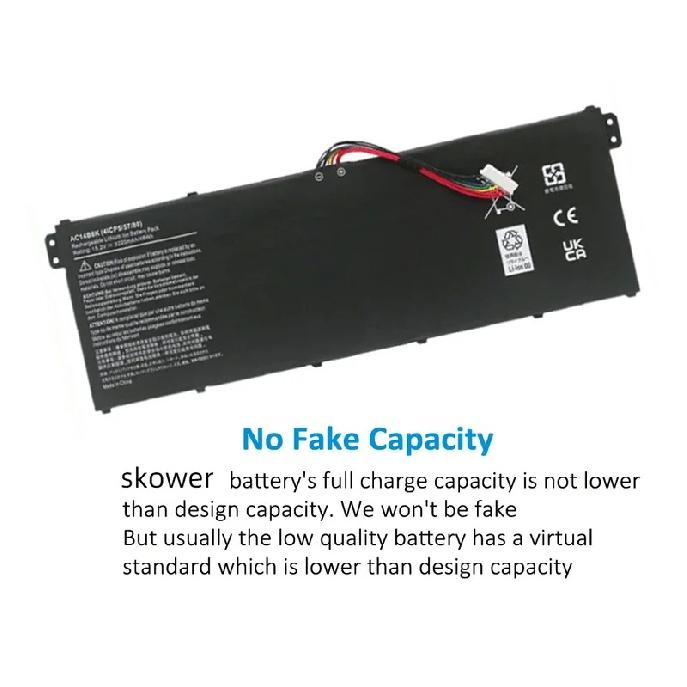SKOWER AC14B8K Battery for Acer Nitro 5 AN515 AN515-52 AN515-53 Aspire R3-131T ES1-111 V3-111 AC14B3K AC14B7K AP14B8K AC14B18K