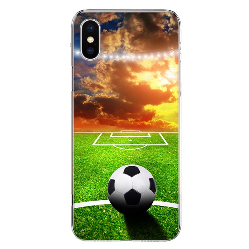 Fire Football Soccer Ball Phone Case For iPhone 11 12 13 Mini 14 15 Plus 17 Air 16 Pro Max 16E 7 8 SE 2020 Customized Print Cove