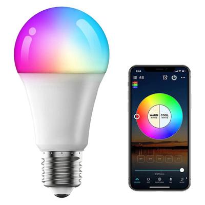 2 Stuks 9W Slimme Gloeilamp Wifi Led Spaarlampen Voice/App Controle Dimbare Meerkleurige Lamp E27 lamphouder