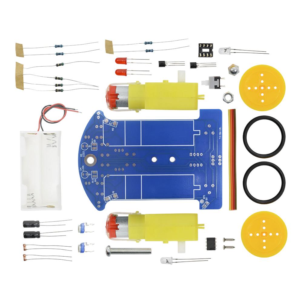 D2-1 DIY-Kit Intelligentes Linienverfolgungsauto-Set DC-Motor Elektronische Produktionsmontage Smart Car Patrol Automobilteile