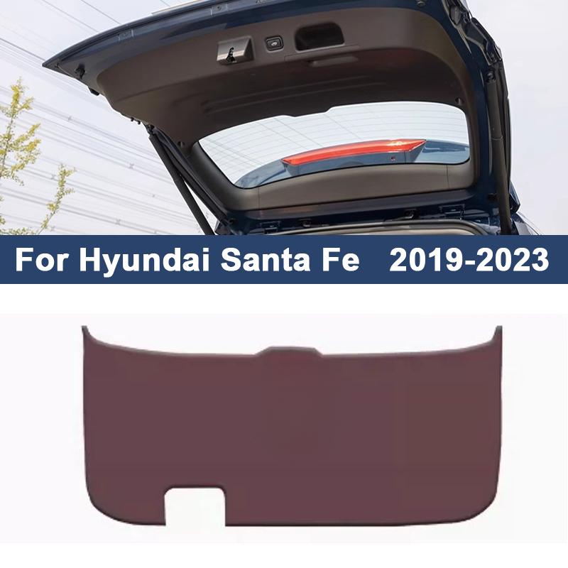2024 New Car Trunk Mat For Hyundai Santa Fe 2010-2024 Leather Anti-Kick Protective Pad Waterproof Tailgate Cover Interior Modifi
