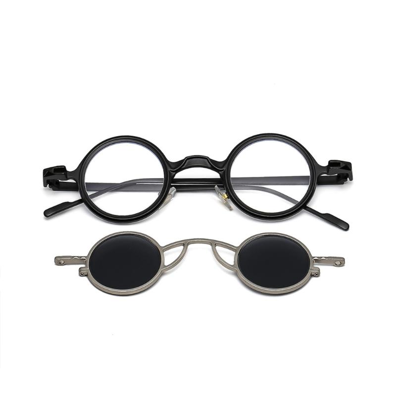 Round Metal Frame Sunglasses Retros Trendy Light Weight Sunglasses with Sun Protecting for Outdoor Activity