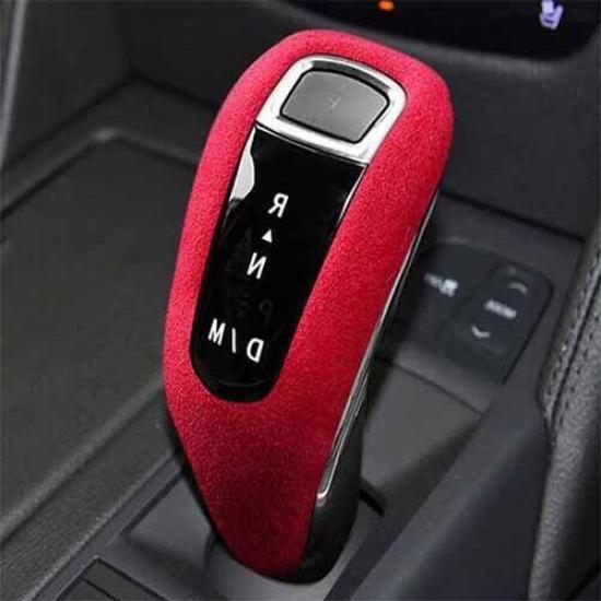 Red Alcantara Central Console Gear Shift Knob Trim For Cadillac XT4 -