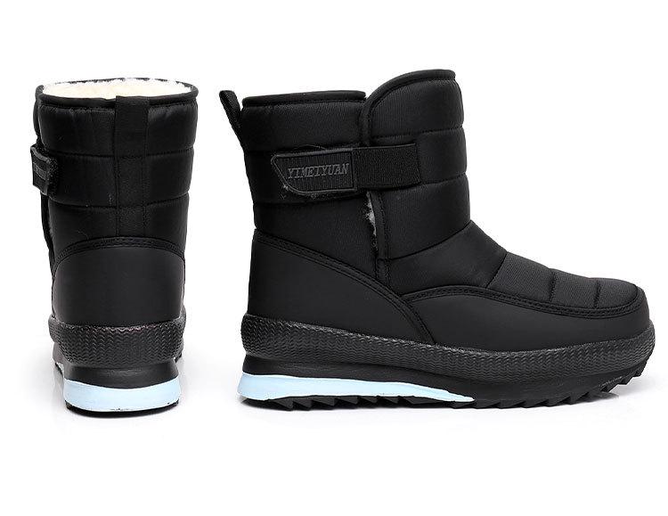 Men's Plus Size Waterproof High-Top Snow Boots with Thickening and Velvet Lining.