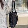 New Black Soft Leather Large Capacity Commuting Casual Tote Bag for Women's Korean Style Fashion One-shoulder Crossbody Bag