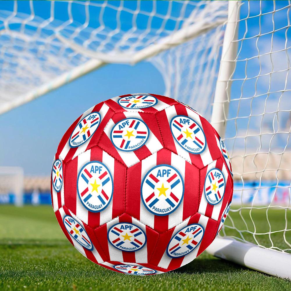 Paraguay Football Federation Emblem Size 5 Soccer Ball, Suitable for Training and Matches, High-Elasticity, Wear-Resistant Material Gift for Fan