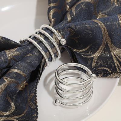 Anneaux de serviette classiques, placage lisse sans bavure, alliage à ressort, porte-serviette en perles, boucles de serviette en or et argent pour décorations de Table