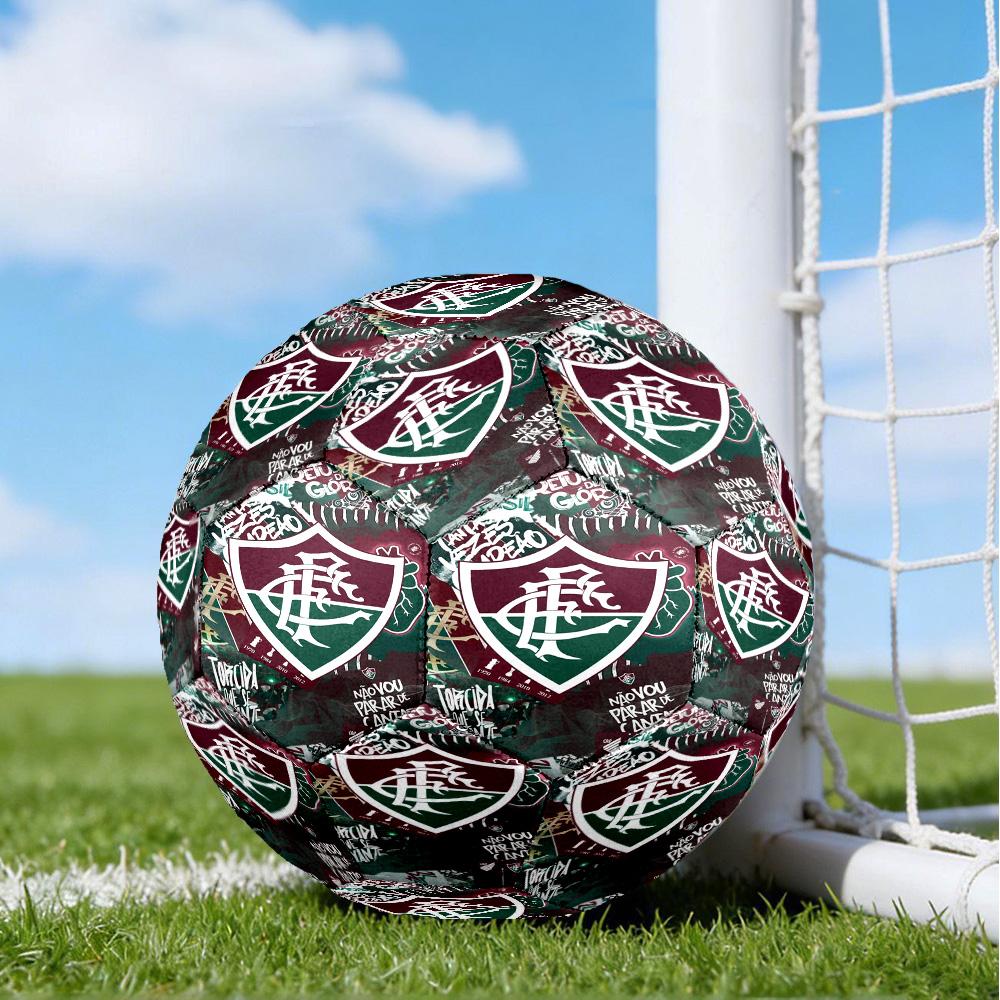 Flumi-nense Football Crest Printed Size 5 Soccer Balls, High-Quality, Anti-Slip, Protective Football, A Unique Gift , Birthdays, Christmas Gifts