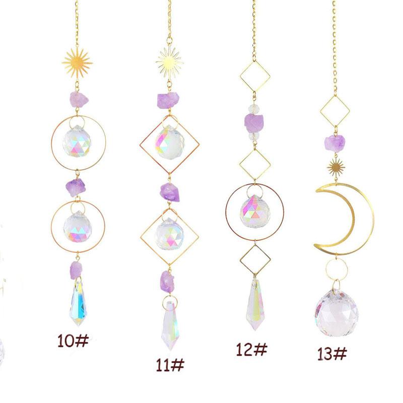 Suncatcher Crystal Wind Chimes Light Catcher Rainbow Prism Maker Chakra Crystal Hanging Pendant Window Home Garden Decoration