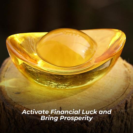 Feng Shui Glass Ingot Vastu Items for Home for Wealth, Glass Ingot Showpiece, Ingot for Good Luck and Prosperity