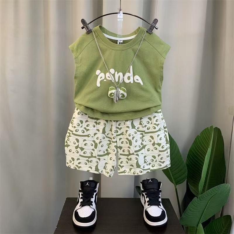 

Boys Tank Top Set Thin Baby Summer Clothes Children s Sleeveless Children s Shorts Two Piece Set 130