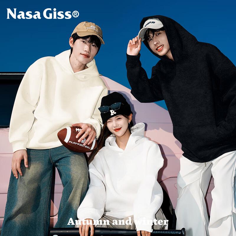 NASA GISS Men's Solid Loose-Fit Hooded Sweatshirt