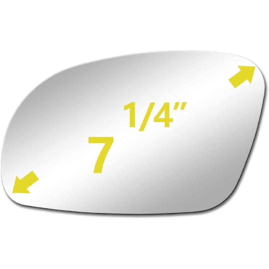 BOOLEE Mirror Glass Left Driver Side Replacement Fit for 2001 2002 2003 2004 2005 2006 2007 2008 2009 2010 Volkswagen Beetle LH With Adhesives Flat