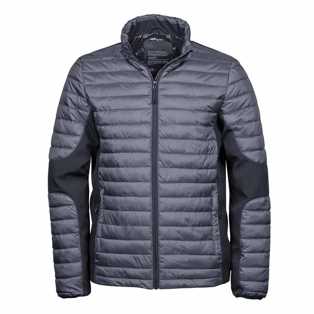 Teejays Mens Padded Full Zip Crossover Jacket