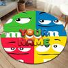 M&M's Custom Name Round Area Rug,Carpet Rug for Living Room Bedroom Sofa Playroom Decor,Non-slip Floor Mat